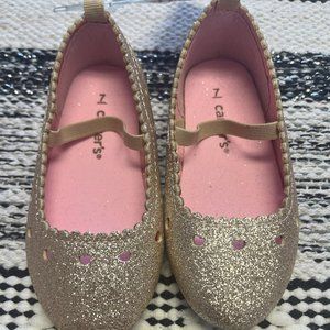 Shiny Gold Girl Shoes - 7